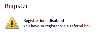 Registration disabled