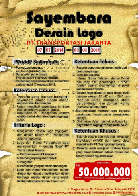 Ask and Share Tentang Sayembara logo dari Transjakarta 
