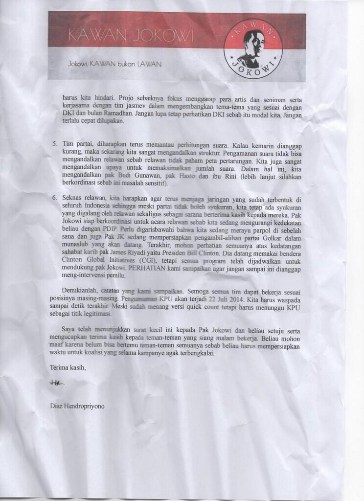 &#91;HOT&#93; Surat dari HENDROPRIYONO !