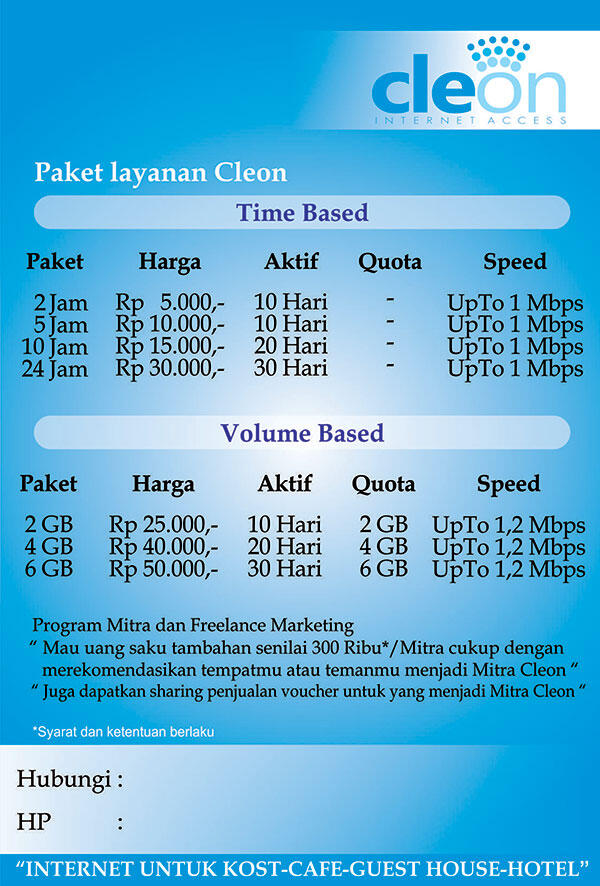 Layanan Hotspot Cleon (Internet Cepat tanpa Ribet)
