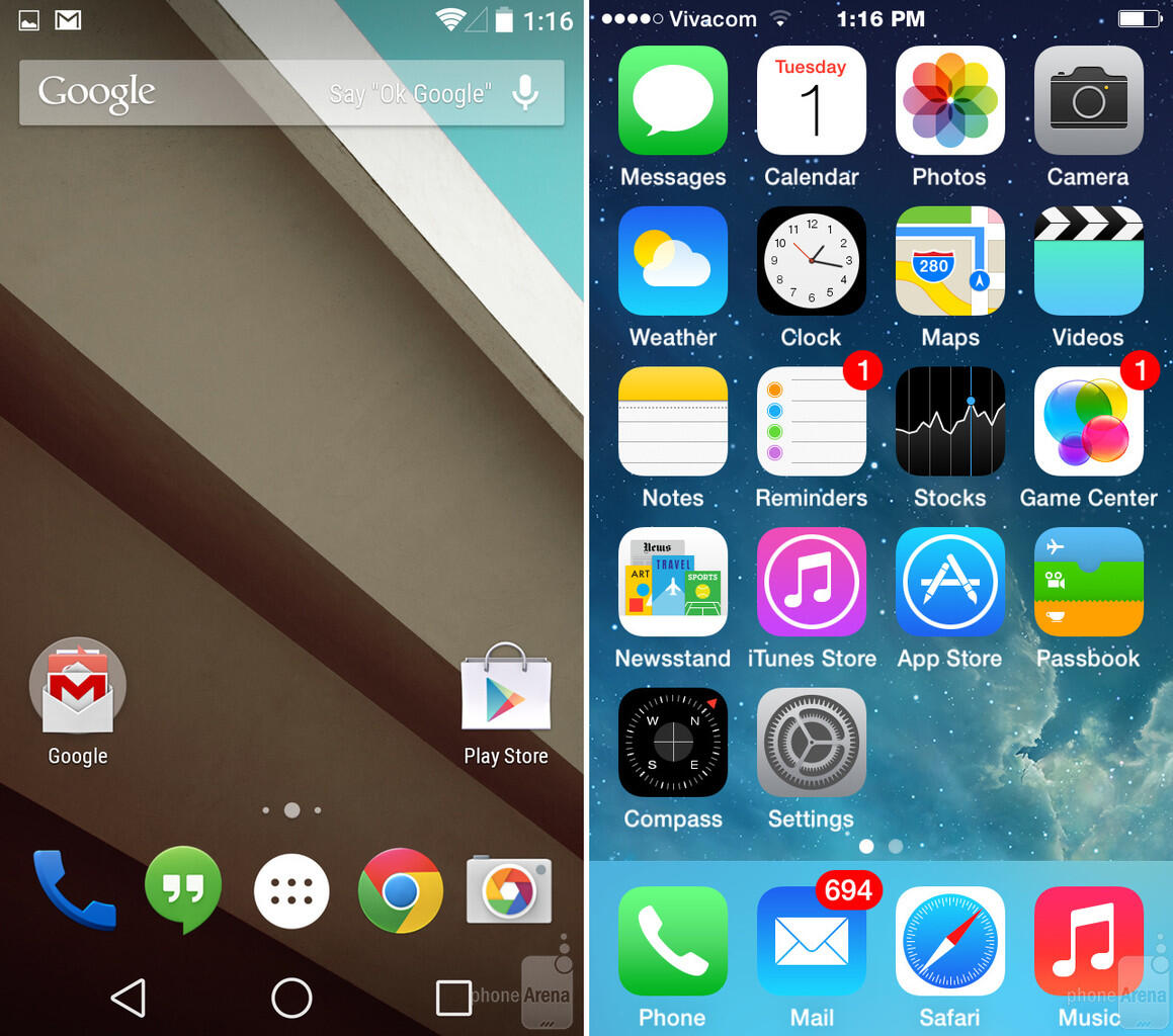 iOS 8 vs Android L , Adu Fitur dan desain ala Apple vs Google