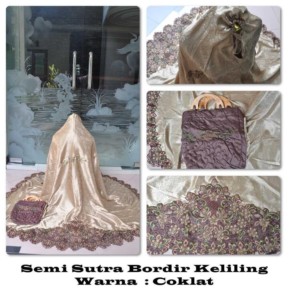 Mukena Dewasa Semi Sutra Bordir Keliling
