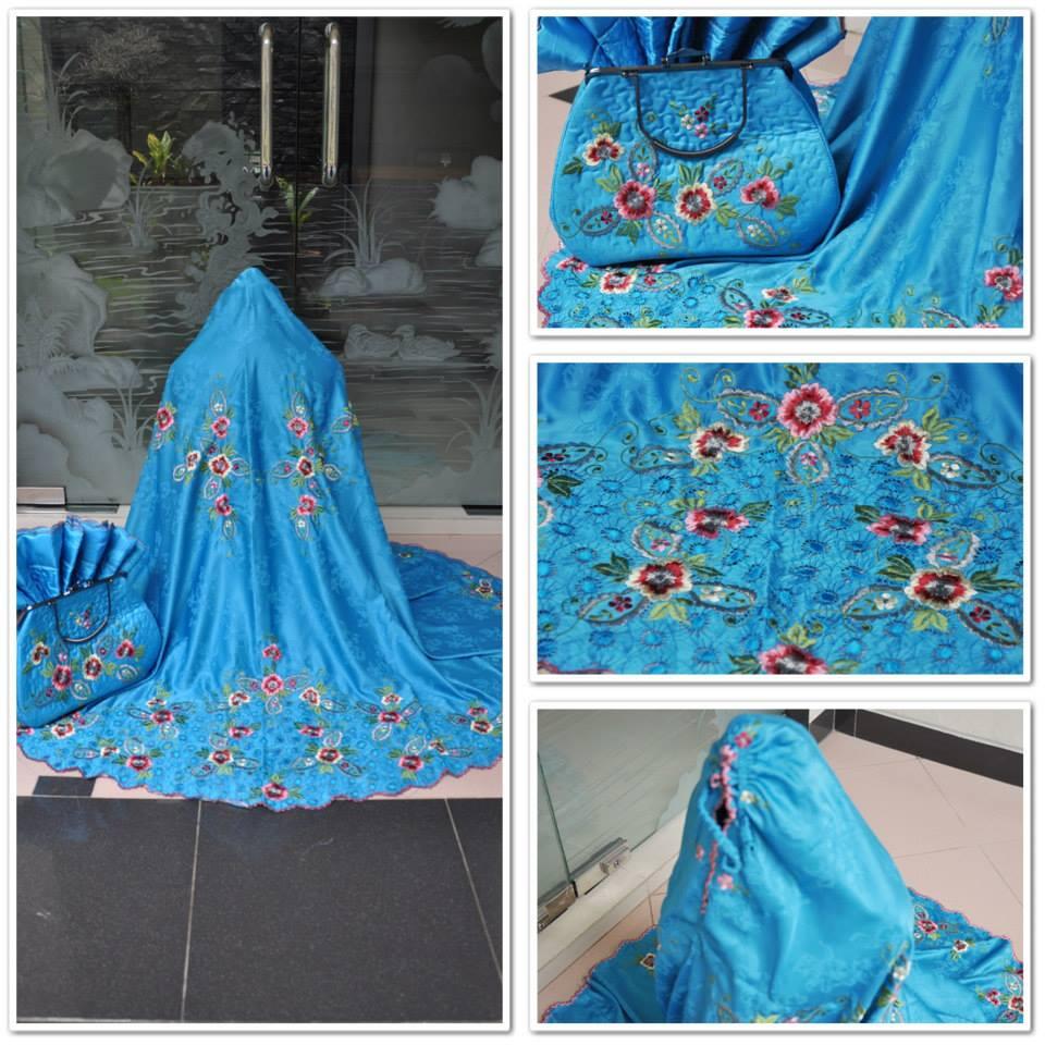 Mukena Dewasa Semi Sutra Bordir Keliling
