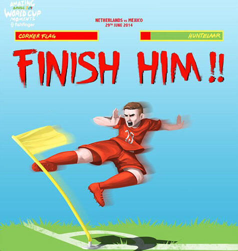 Ilustrasi Komik Jenaka Momen-momen Menarik Piala Dunia 2014
