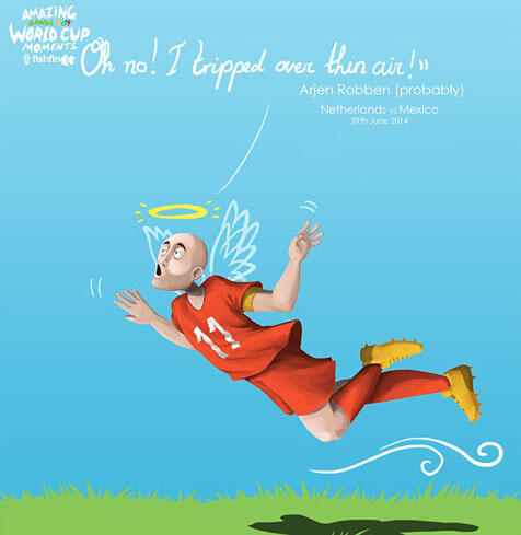 Ilustrasi Komik Jenaka Momen-momen Menarik Piala Dunia 2014