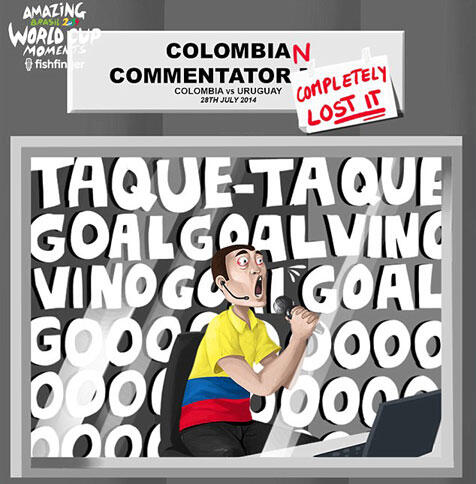 Ilustrasi Komik Jenaka Momen-momen Menarik Piala Dunia 2014