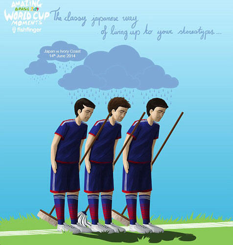 Ilustrasi Komik Jenaka Momen-momen Menarik Piala Dunia 2014