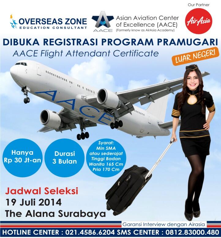 OPEN REGISTRATION FOR FLIGHT ATTENDANT PROGRAM IN SURABAYA