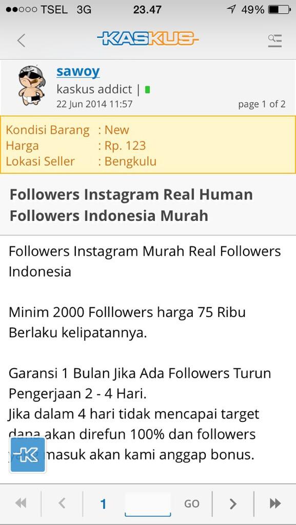 PENIPUAN JASA FOLLOWERS ID SAWOY