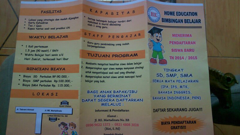 Bimbingan belajar home education semua mapel sd smp sma pontianak