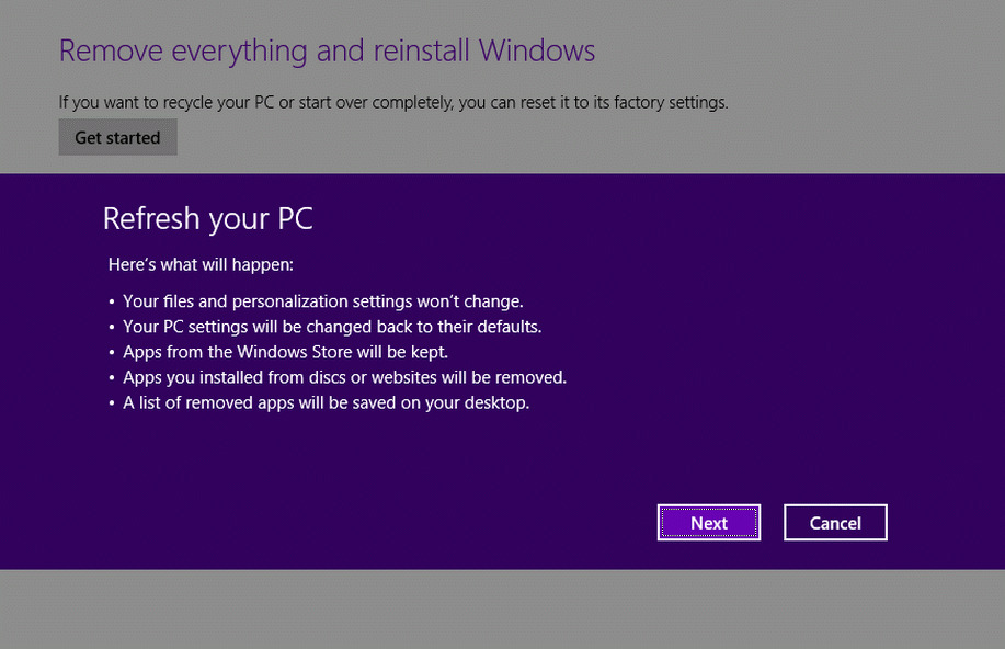 Cara Refresh dan Reset di Windows 8/8.1 Tanpa DVD atau Flashdisk