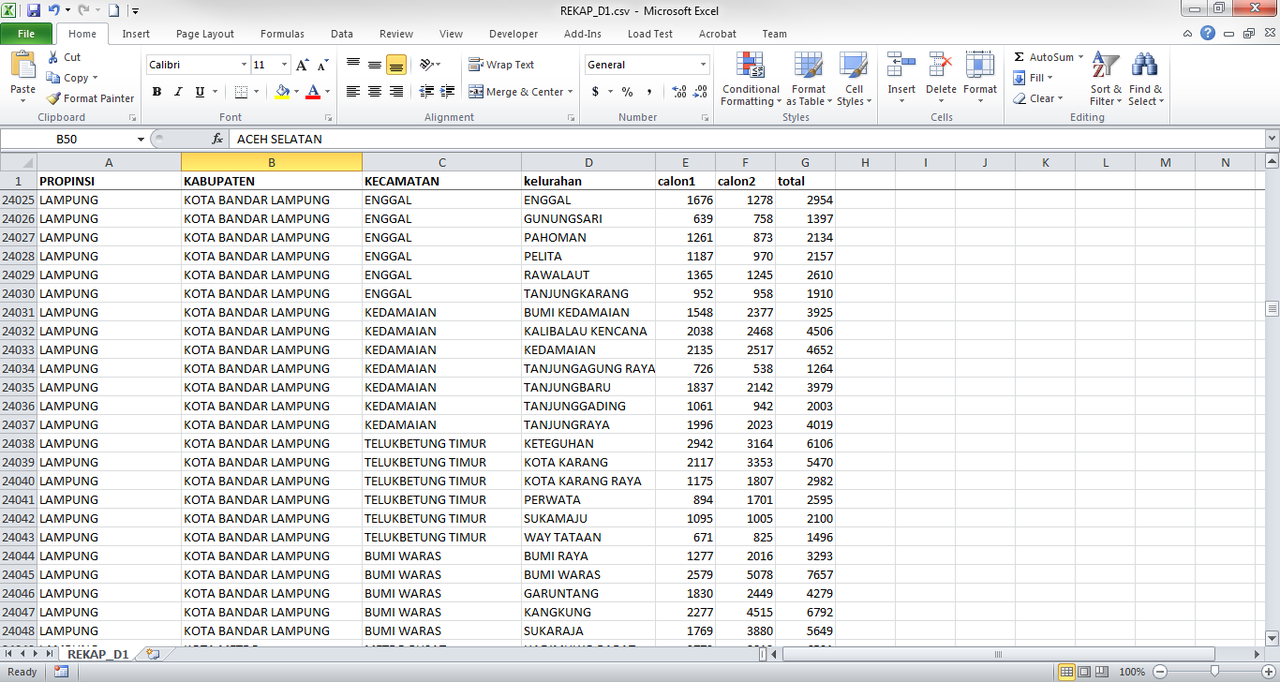 &#91;Real Count DA1&#93; Rekap Pilpres 2014 dalam format Excel