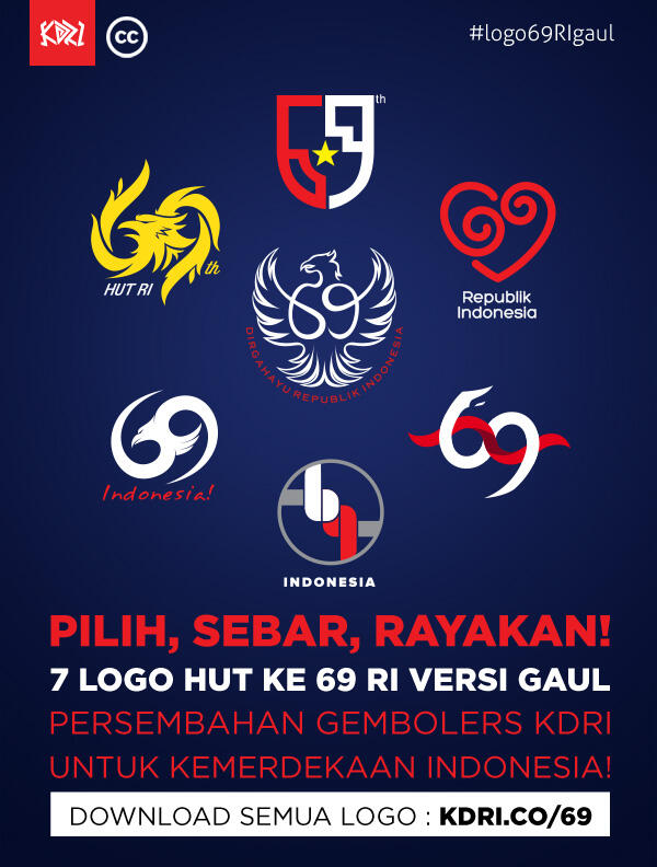 Logo HUT Ke-69 RI Versi Gaul - Kementerian Desain RI | KASKUS