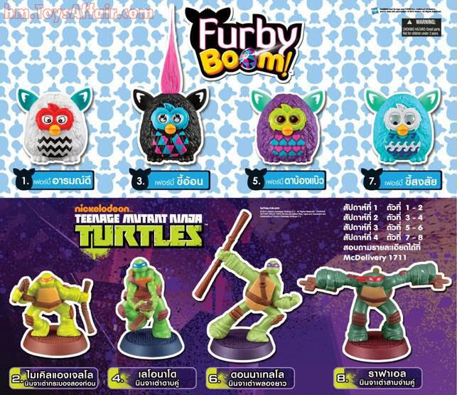 wts, Happy meal Furby boom & turtles,,1 set murah gan