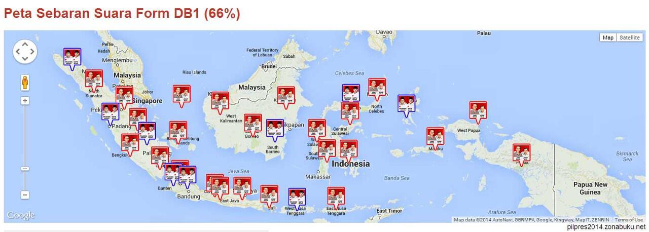 Peta Sebaran Suara Form DB1