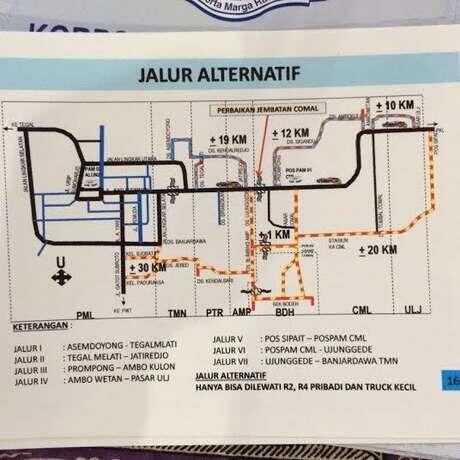 Jalur Pantura Terputus Krn Jembatan Comal ambles