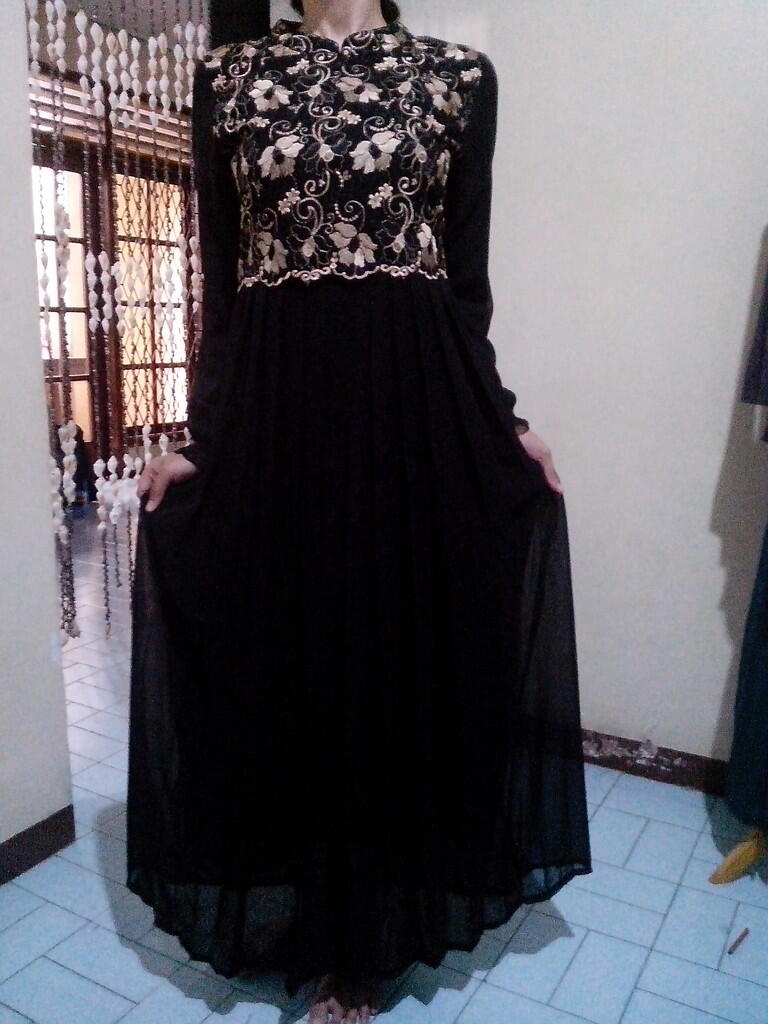 GAMIS SARI HITAM EXCLUSIVE IDUL FITRI