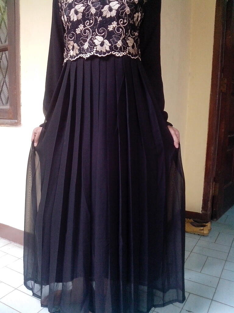 GAMIS SARI HITAM EXCLUSIVE IDUL FITRI