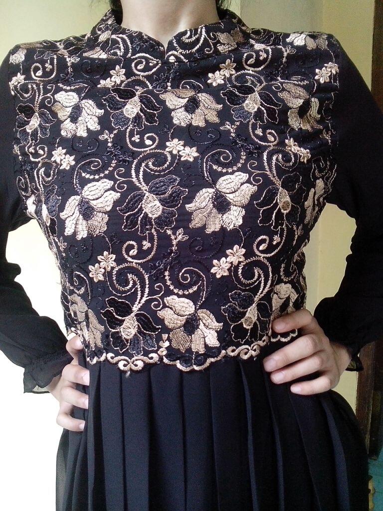 GAMIS SARI HITAM EXCLUSIVE IDUL FITRI