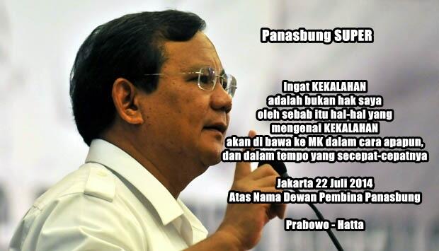 Panastak tukang fitnah,ternyata prabowo ga minta pemilu ulang