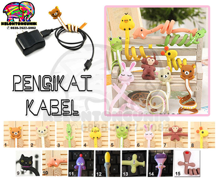 Cord Holder Clip Pengikat Kabel SUPER Lucu Karakter KARTUN Reseller