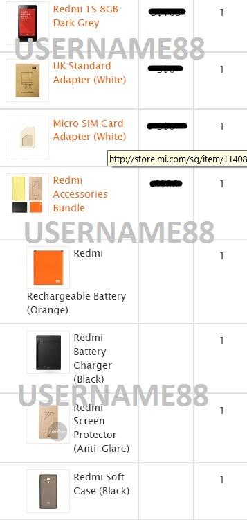Xiaomi Redmi 1S Beli dari www.mi.com/sg + BONUS COMPLETE
