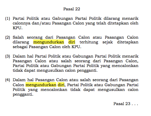 &#91;Seharusnya didenda&#93; Yang Mundur dari Pilplres saat perhitungan suara