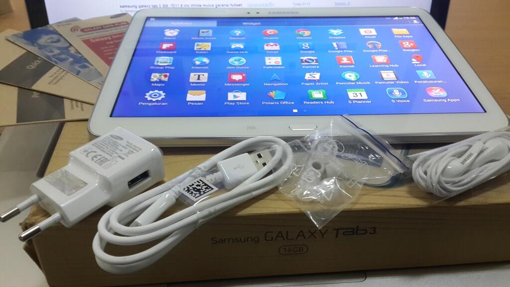 Samsung galaxy tab 3 GT - p5200 10 inc white mulus garansi fullset belum 1 bulan