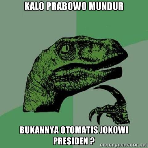 kalo prabowo mundur, calonnya yang 1 lagi otomatis menang yaa?