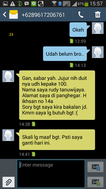 [SURAT TERBUKA] INDIKASI PENIPUAN OLEH ID orokmungil (089617206761) id COC rudi
