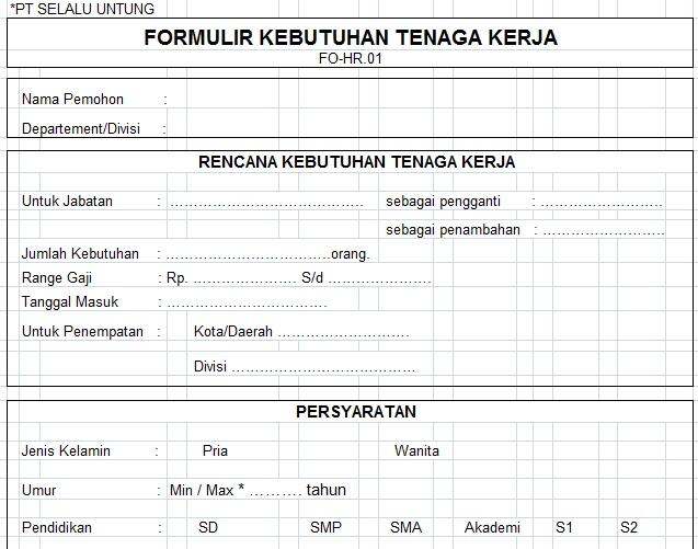 Contoh Formulir Training Need Analysis - Contoh 0917