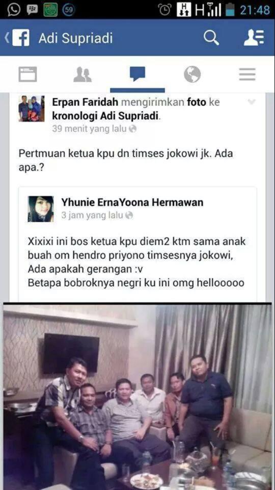 &#91;PHOTO&#93; Ada yg bisa Konfirmasi ada Kerjasama Ketua KPU dan Timses Jokowi ini ?