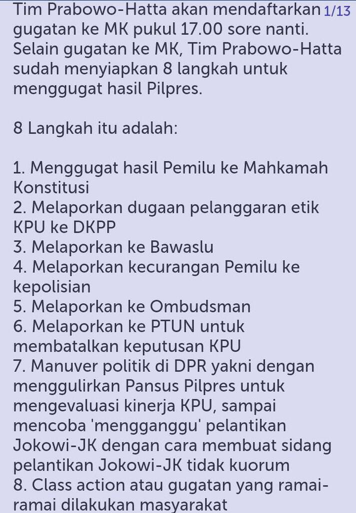 SAYA DUKUNG PAK PRABOWO GUGAT PILPRES SAMPAI AKAR-AKARNYA!!!