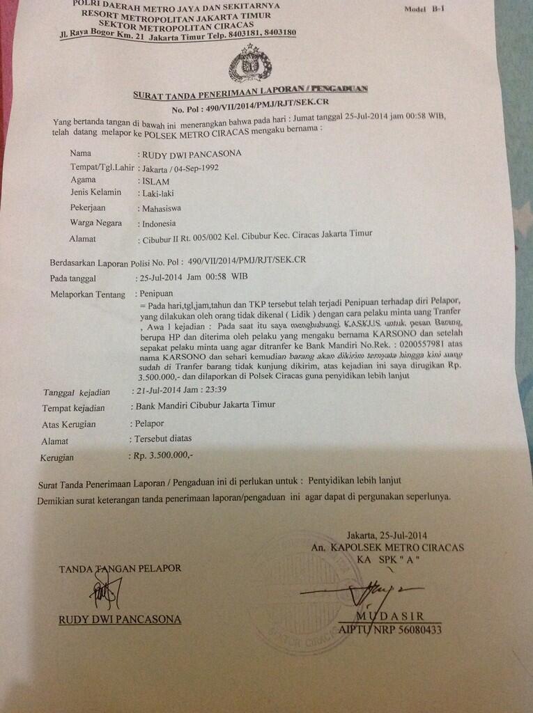 SURAT TERBUKA PENIPUAN UNTUK agan KARSONO ID "JrsOktakaskus"