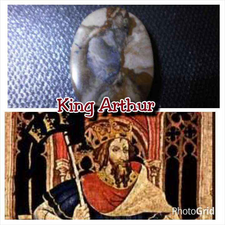 1 Batu Dengan 2 Gambar - Gambar Jesus Christ + King Arthur