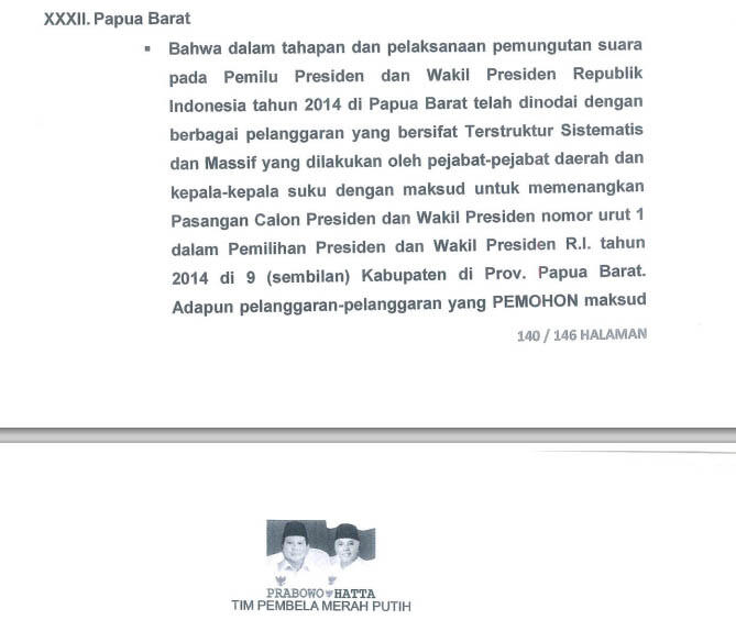 Prabowo 'Akui' Curang di Papua Barat