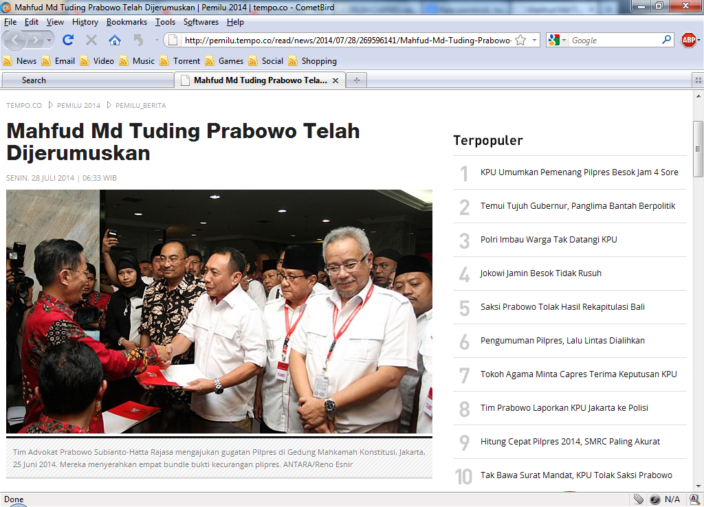 &#91;Waduh!!&#93; Mahfud Md Tuding Prabowo Telah Dijerumuskan