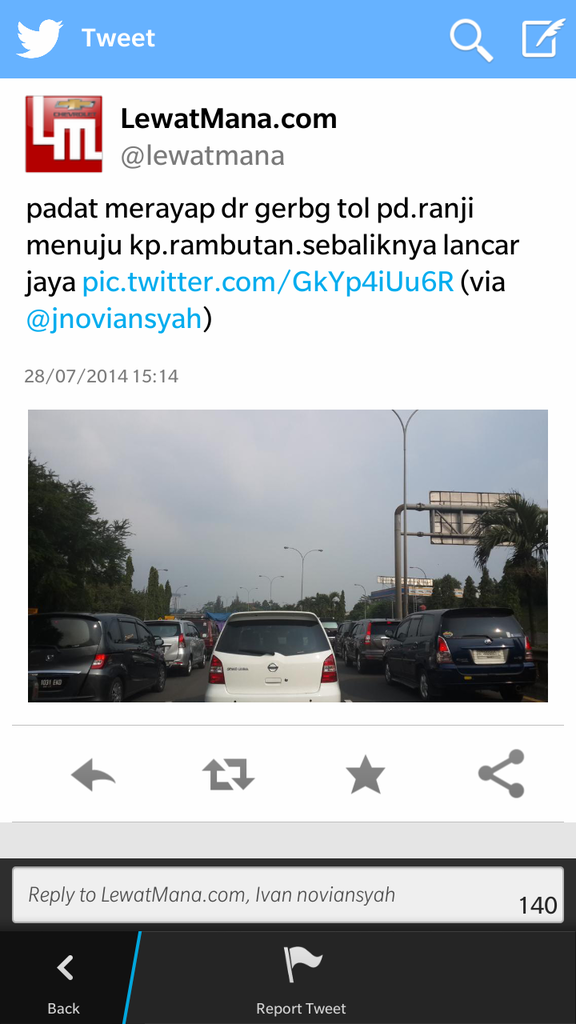 Jalanan Jakarta saat lebaran 