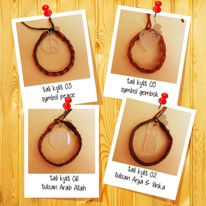 Gelang Kulit Anyam + Akrilik Custom Murah Reseller Welcome