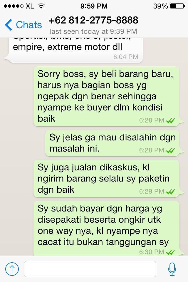 Agna Inspire mengirim barang Cacat/Bekas