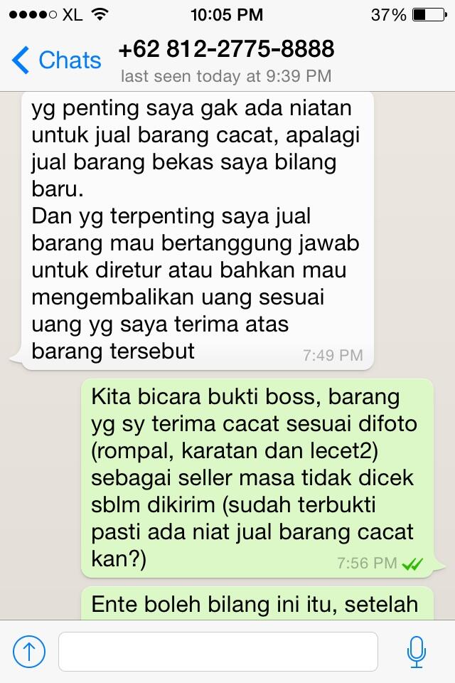 Agna Inspire mengirim barang Cacat/Bekas