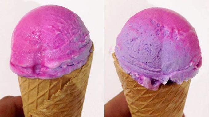 Es Krim Kreasi Baru, Berubah Warna Setelah Dijilat