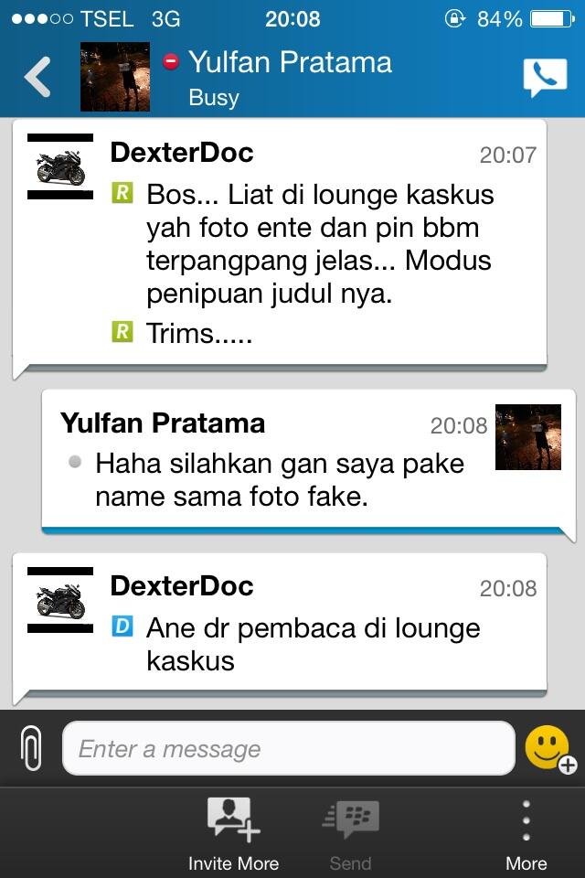 &#91;Share Modus Penipuan&#93; Sdr. Yulfan Pratama. PIN BBM 749CD8DB