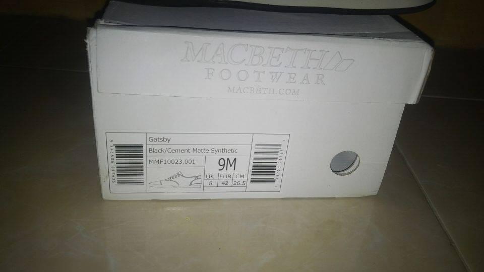 Jual sepatu macbeth Gatsby Black Cement lengkap New ukuran 42/9
