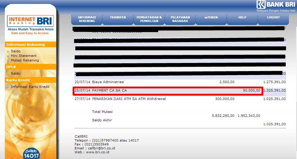 HATI-HATI MENGISI PULSA VIA ATM BRI