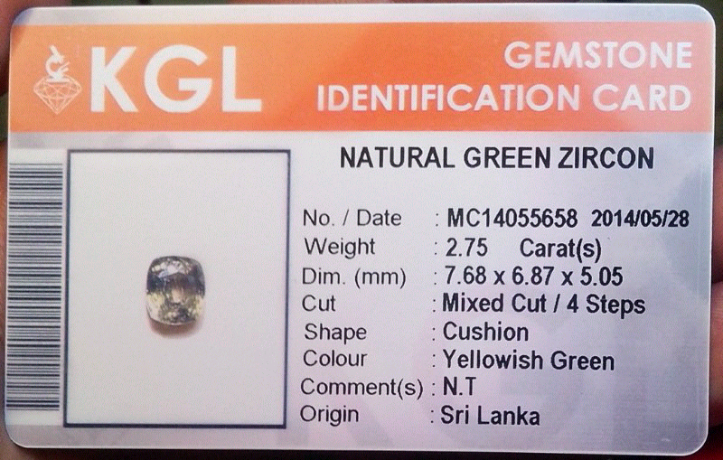 HQ Natural Zircon Srilanka No Treatment ( No Heat ) Cushion Clean Banget