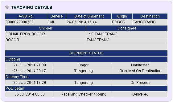 &#91;TULUNG&#93; Status JNE COMAIL
