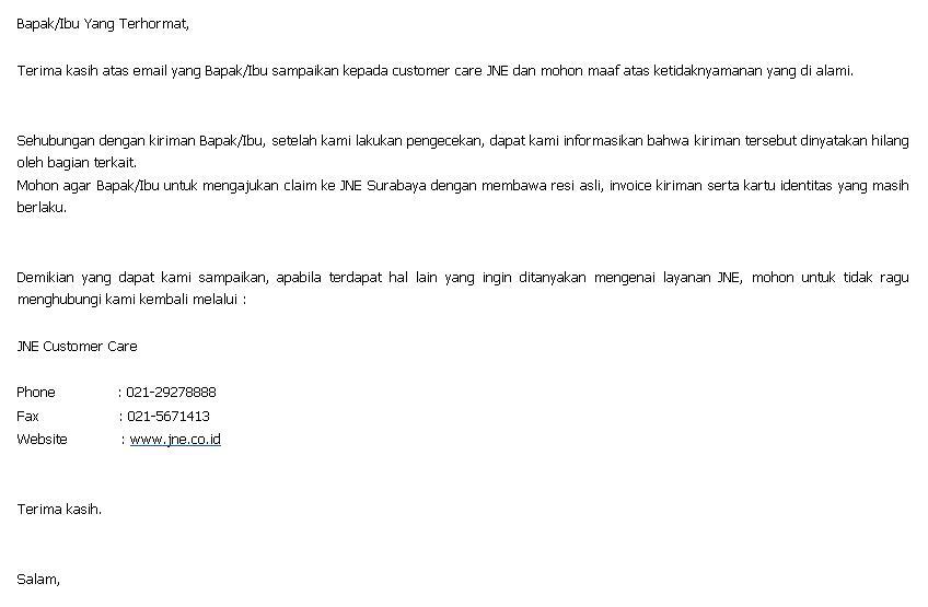 &#91;TULUNG&#93; Status JNE COMAIL