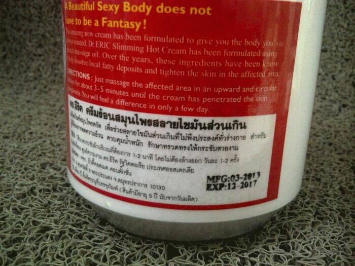 Dr. Eric Slimming Hot Cream Original Thailand (pelangsing)