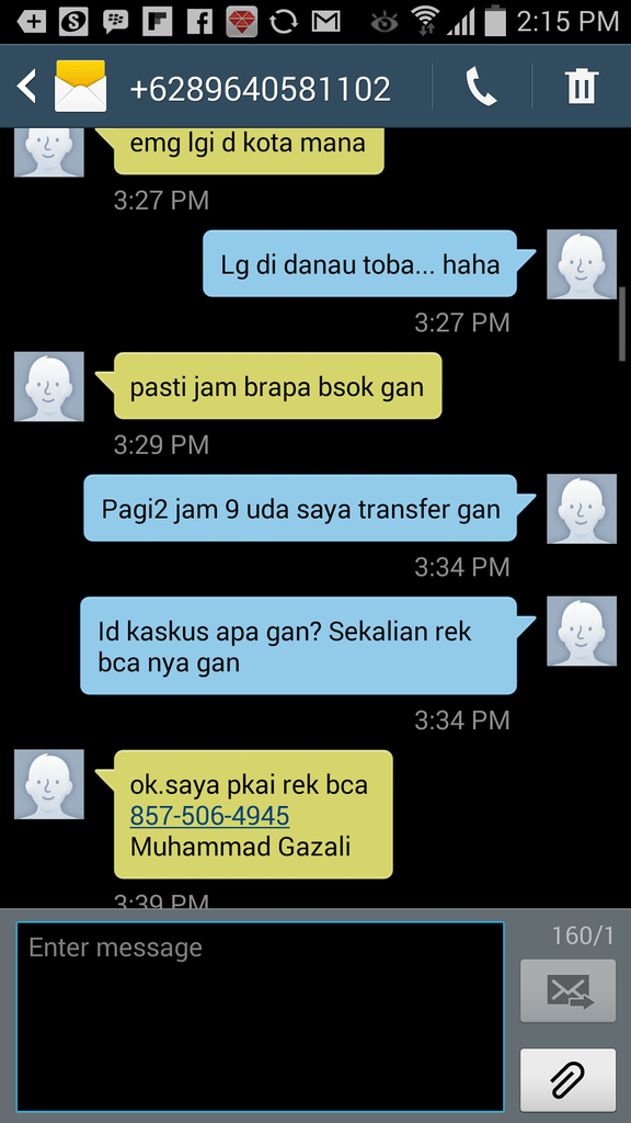 PENIPU GAN! Rek BCA: 857-506-4945 / 8575064945 AN: Muhammad Gazali